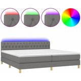  box spring s madracem LED tamnosivi 200x200 cm tkanina | shoptok.hr