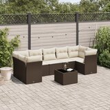  8-dijelni set vrtnih sofa s jastucima smeđi od poliratana | shoptok.hr