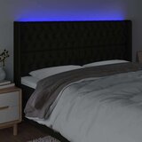  Uzglavlje crno 183 x 16 x 118/128 cm od tkanine | shoptok.hr