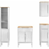  Set namještaja za kupaonicu s ladicama Zidne FLORO 4 pcs Bijelo | shoptok.hr