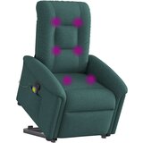 Maison Chic masažni naslanjač - Relax naslanjač s funkcijo vstajanja temno zeleno blago, (22062046) | Shoptok.si