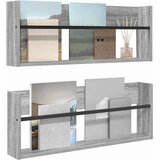  Polica za časopise s policom 2 pcs Siva Sonoma 80 x 12 x 30 cm | shoptok.hr