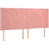  Uzglavlje s ušima ružičasto 183x16x118/128 cm baršunasto | shoptok.hr