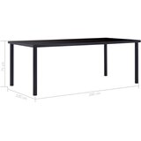  Blagovaonski stol crni 200 x 100 x 75 cm od kaljenog stakla | shoptok.hr