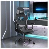  Masažni gaming stol z oporo za noge črno in svetlo sivo blago | Shoptok.si