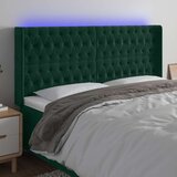  LED uzglavlje tamnozeleno 203 x 16 x 118/128 cm baršunasto | shoptok.hr