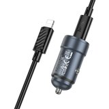 Hoco auto punjač type c + type c na lightning pd QC30W Z57 metal sivi | ePonuda.com