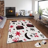 Conceptum Hypnose Tepih sa novogodišnjim motivima Asr-Crpt-43, Pravougaoni, 100 x 180 cm, Crno-Bijeli | Eponuda.ba