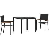  Vrtni set za objed 3 kom. Crna poliratan | shoptok.hr