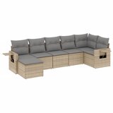 Maison Chic Seti vrtnega pohištva - Vrtna garnitura - Vrtni pohištvo set 7-delna z blazinami bež poli ratan, (21807043) | Shoptok.si