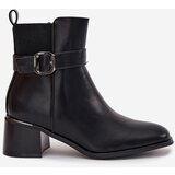 Boto Warm Ladies Ankle Boots With Heel Strap And Buckle Black Sylira | shoptok.hr