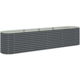 vidaXL Vrtna sadilica od pocinčanog čelika 400 x 80 x 81 cm siva | shoptok.hr