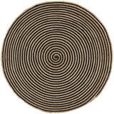 Ručno rađeni tepih od jute sa spiralnim uzorkom crni 90 cm | shoptok.hr