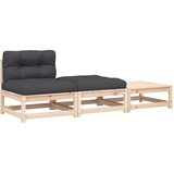  Vrtna sofa bez naslona za ruke s jastucima i tabureima Smeđa | shoptok.hr