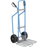 eurokraft pro voziček za prevoz vreč z drsnimi sanmi, modre barve, nakladalna površina za pakete šxg 430 x 450 mm, pocinkana izvedba, z ročajem, koles | Shoptok.si