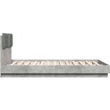  Okvir kreveta s uzglavljem LED siva boja betona 140 x 200 cm | shoptok.hr