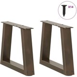  noge jedilne mize v-oblika 2 kosa naravno jeklo 40x(30-31,3) cm | Shoptok.si