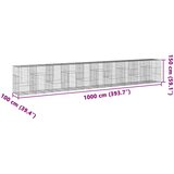  Gabionska košara s poklopcem 1000x100x150 cm pocinčano željezo | shoptok.hr