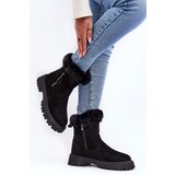 EVENTO Women's Suede Boots With Fur Black Hasiva | Shoptok.si