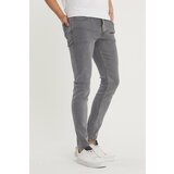XHAN Men's Gray Slim Fit Jeans Cene