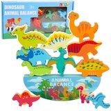  s drvenim blokovima s dinosaurskim tornjem, 12 dijelova, igra spretnosti i ravnoteže. | shoptok.hr