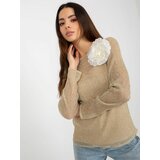 Fashion Hunters Gold-beige shiny evening blouse with top Cene