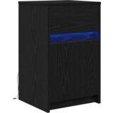  LED noćni ormarić s ladicama Crni hrast 38 x 34 x 61 cm Iverica | shoptok.hr