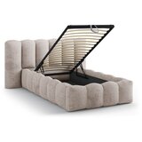 Micadoni Svjetlo smeđi tapecirani krevet s prostorom za odlaganje s podnicom 90x200 cm Lupine – | shoptok.hr