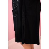 Kesi Włoski Plus Size women's dress with pockets and decorative belt black | Shoptok.si