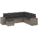 Maison Chic Seti vrtnega pohištva - Vrtna garnitura - Vrtni pohištvo set 7-delna z blazinami siv poli ratan, (21802026) | Shoptok.si