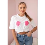 Kesi Cotton blouse with a floral print in white Cijene
