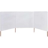  Vjetrobran s 3 panela od tkanine 400 x 160 cm pješčano bijeli | Eponuda.com