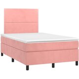 Krevet box spring s madracem LED ružičasti 120x200cm baršunasti | Eponuda.com