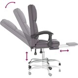  Masažni pisarniški stol sivo umetno usnje, (20669320) | Shoptok.si