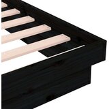  Posteljni okvir črn iz trdnega lesa 75x190 cm 2FT6, (20646758) | Shoptok.si