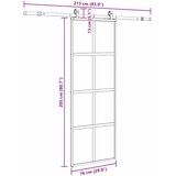  Klizna vrata s priborom crna 76 x 205 cm kaljeno staklo | shoptok.hr
