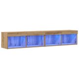 vidaXL TV omarica Artisan hrast Inženirski les z LED lučmi Velik | Shoptok.si