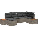 vidaXL Vrtna sedežna garnitura z blazino 6 pcs Siva Poliratan, (5000133487) | Shoptok.si