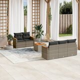  6-dijelni set vrtnih sofa od poliratana s jastucima sivi | shoptok.hr