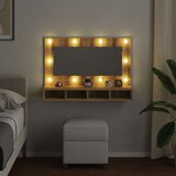 vidaXL Ormar s ogledalom i LED-om Artisan hrast 90x31,5x62 cm | shoptok.hr