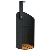 vidaXL Zunanji tuš črn 100x100x241,5 cm poli ratan in akacijev les | Shoptok.si