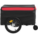 Prikolica za bicikl crno-crvena 45 kg željezna | shoptok.hr
