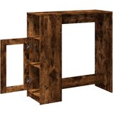 vidaXL Barska miza s policami dimljen hrast 101x40x103,5 cm inž. les | Shoptok.si