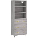 Maison Chic Visoka Komoda - Predalnik siva sonoma 69,5x34x180 cm inženirski les, (21720976) | Shoptok.si