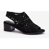 Kesi Openwork high-heeled sandals black Serapina