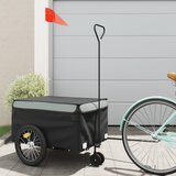 vidaXL Kolesarska prikolica črna in siva 45 kg železo | Shoptok.si