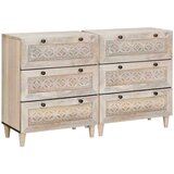 vidaXL Strani šal 2 pcs Bela 60 x 33 x 75 cm trden mangov les | Shoptok.si