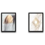 WALLXPERT Dekorativna slika u okviru (2 komada) Gold 1 Set | ePonuda.com