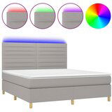  The Living Store Box spring postelja z vzmetnico LED sv. siva 180x200 cm blago - Box Spring Postelja, (21501205) | Shoptok.si