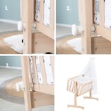 Roba Zibelka iz masivne bukve na koleščkih/z ogrodjem za baldahin 40x90 cm v naravni barvi – | Shoptok.si